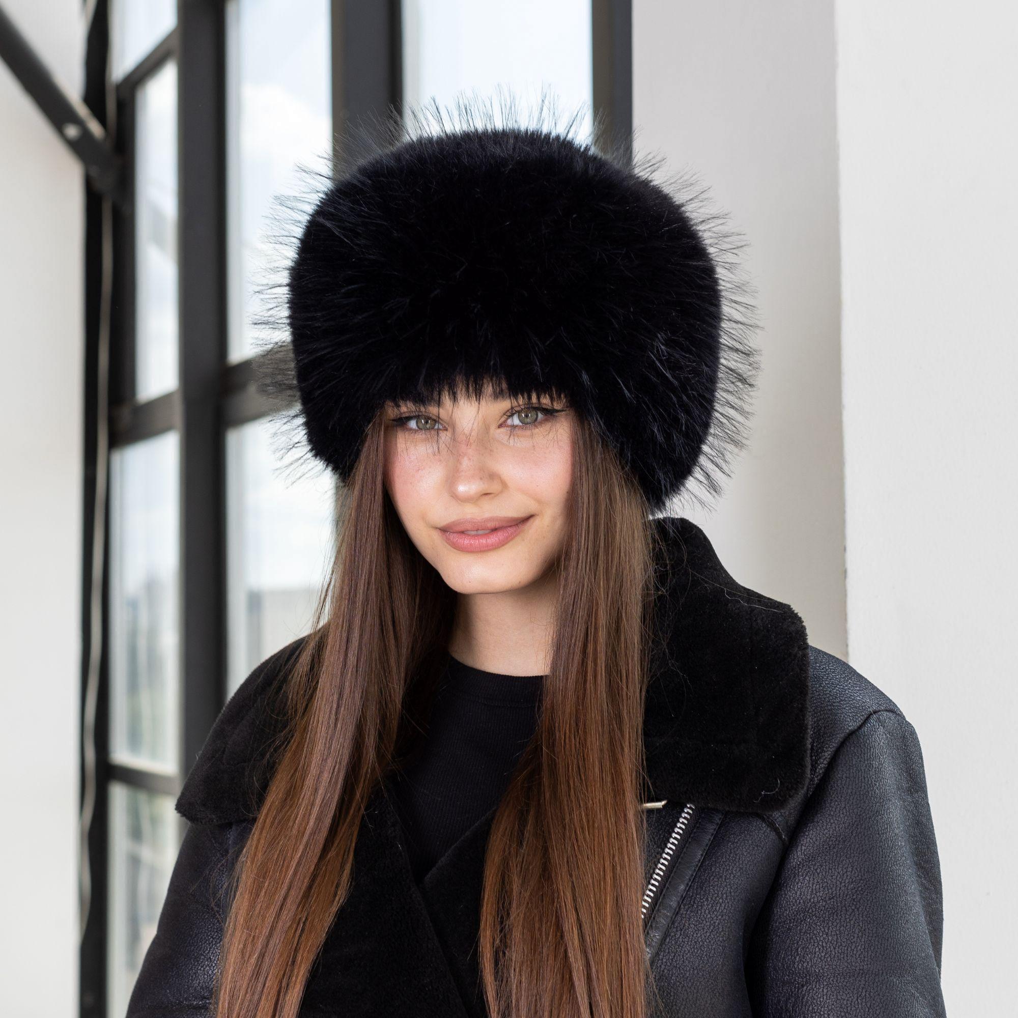 Faux fur Russian style women\'s hat w/satin lining Satin Lining Fur Hat - Etsy main image 3
