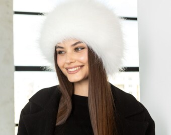 French Style Snow White Genuine Fox Fur Handmade Fall Winter  display picture 1