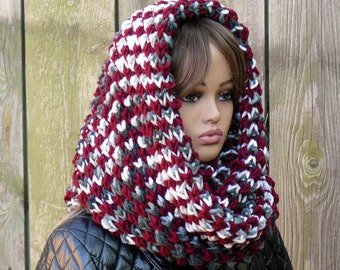 Écharpe à débordement en grosses mailles, cache-nez en laine pour femme, tour de cou élégant pour le printemps, écharpe bouclée oversize chaude faite main, cadeau chaleureux pour mère