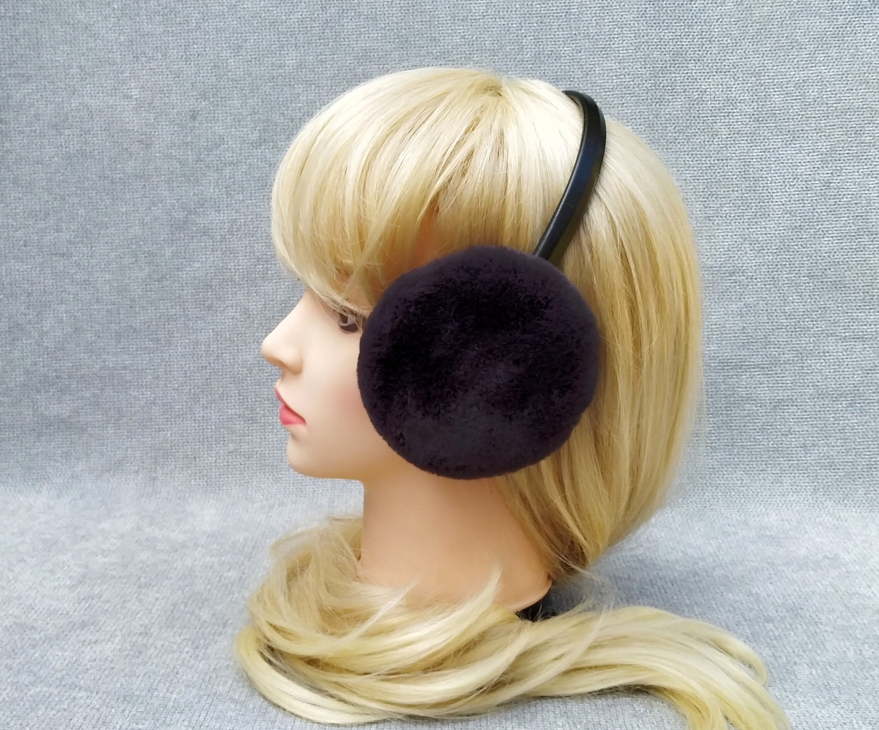 Faux Fur Earmuffs Dark Gray Earmuffs Women's Earmuffs Etsy UK