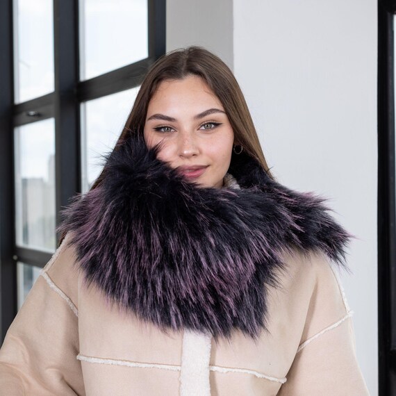 Écharpe Cache-col Fausse Fourrure Femme - Multicolore, Détachable | Châle Moelleux Hiver élégant