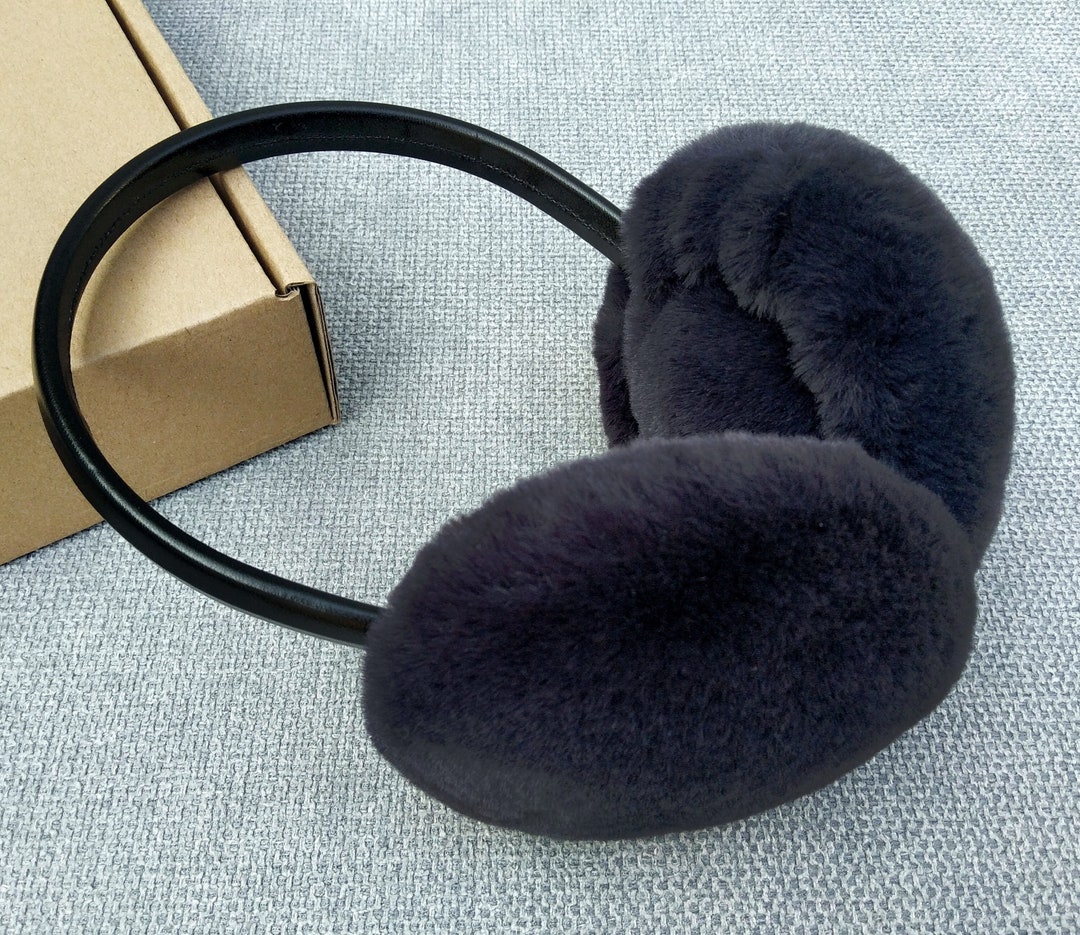 Faux Fur Earmuffs Dark Gray Earmuffs Women's Earmuffs Etsy UK