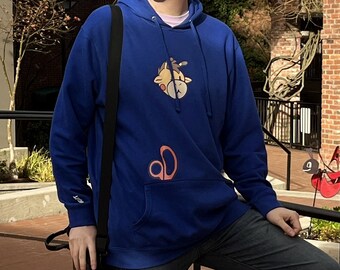 Create-A-Companion Giraffe Hoodie | Build-A-Bear Apron Inspired Soft and Cozy Blue Hoodie