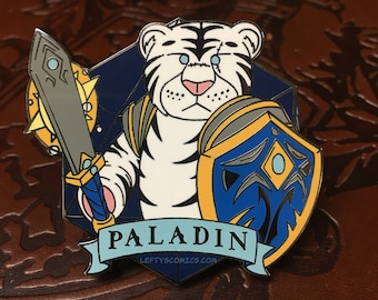 White Tiger Paladin | Dungeons & Plushies Hard Enamel Pins