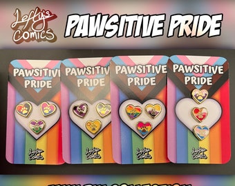 3 Pin Bundle | PAWSITIVE PRIDE Hard Enamel Pins - Lefty's Comics Original