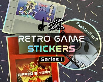 Retro Game Holographic Stickers - Sticker Club Leftovers MAY 2024