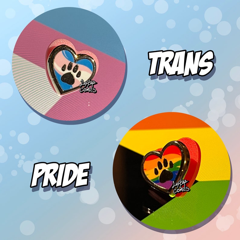 PAWSITIVE PRIDE Hard Enamel Pins Lefty's Comics Original image 7