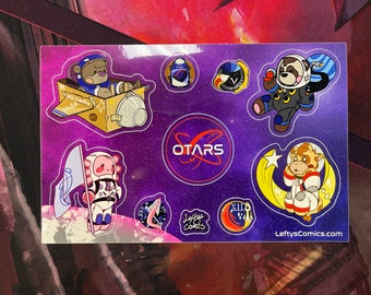 Plushies in Space Vinyl Sticker Sheet - 9 stickers