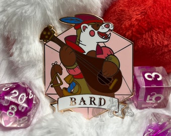 Passionate Ferret Bard | Dungeons & Plushies Hard Enamel Pins