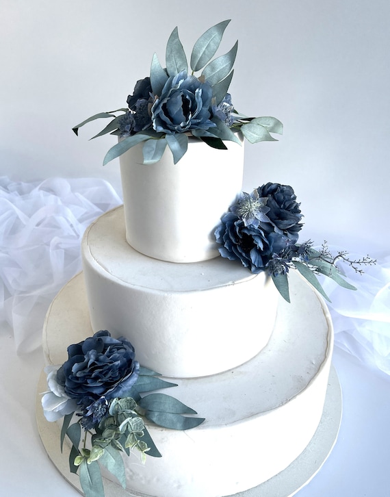 Blue Flower Wedding Cake