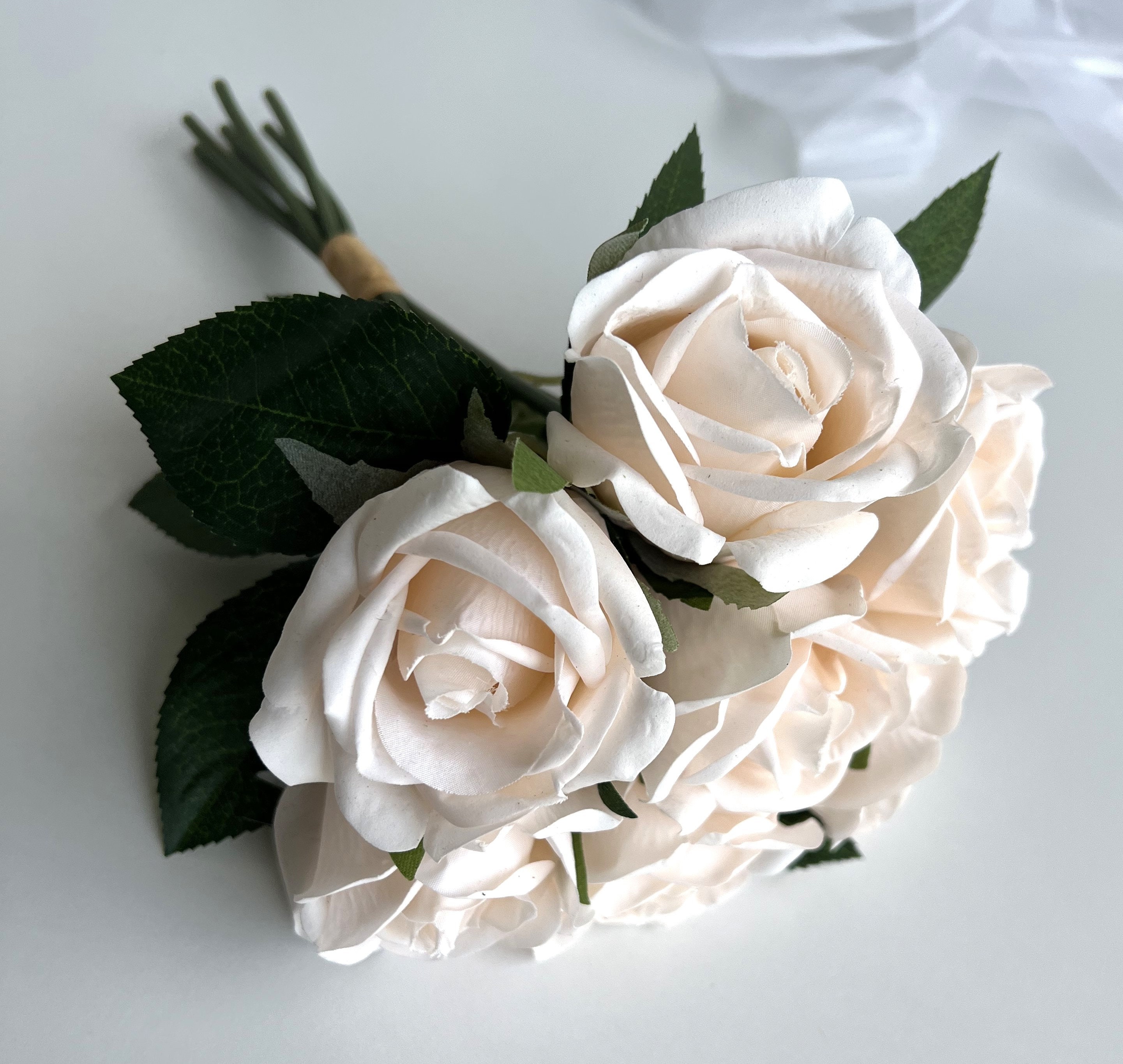 Real Touch Rose Bouquet Flowers DIY Wedding Bouquet Artificial Etsy