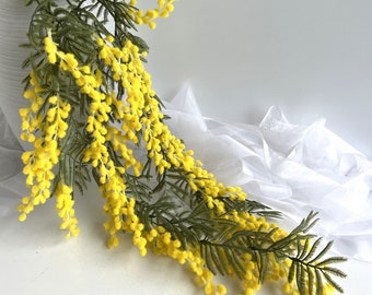 Golden Wattle Garland: Australian Native Faux Silk Flower Arrangement