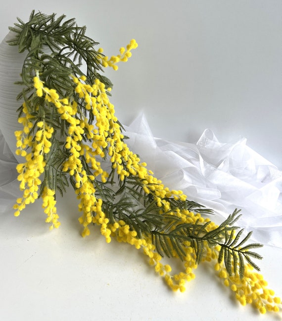 Golden Wattle Hanging Garland Australian Native Flowers Faux Silk 