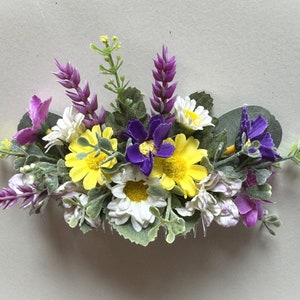 Wildflower Hair Comb Piece Cottage Flower Hair Flowers Daisy Cosmos Wild Flowers Wedding Bridesmaid Hairpiece Flower Comb Purple Yellow image 8