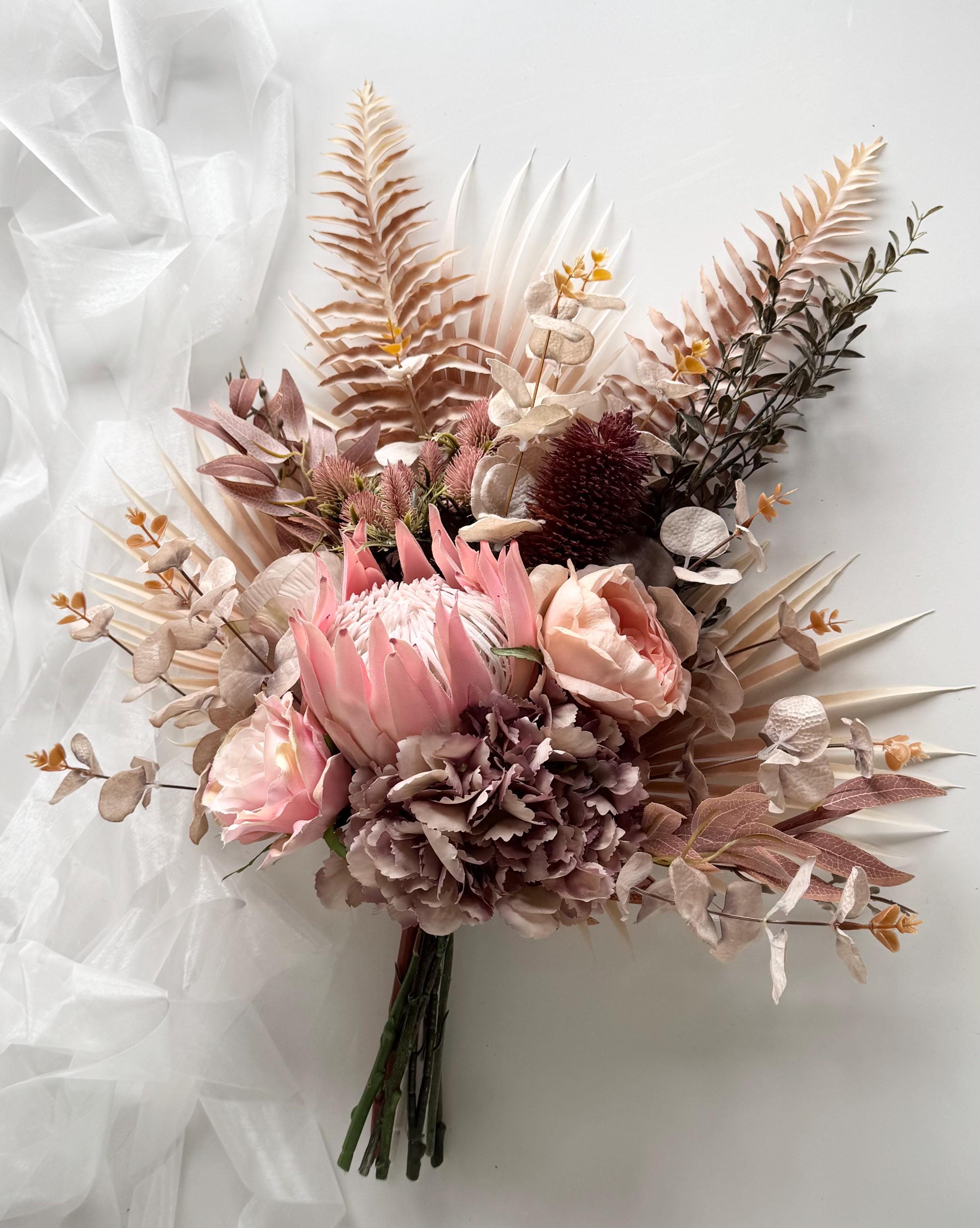 Protea Wedding Bouquet: Native Australian Flowers, Roses