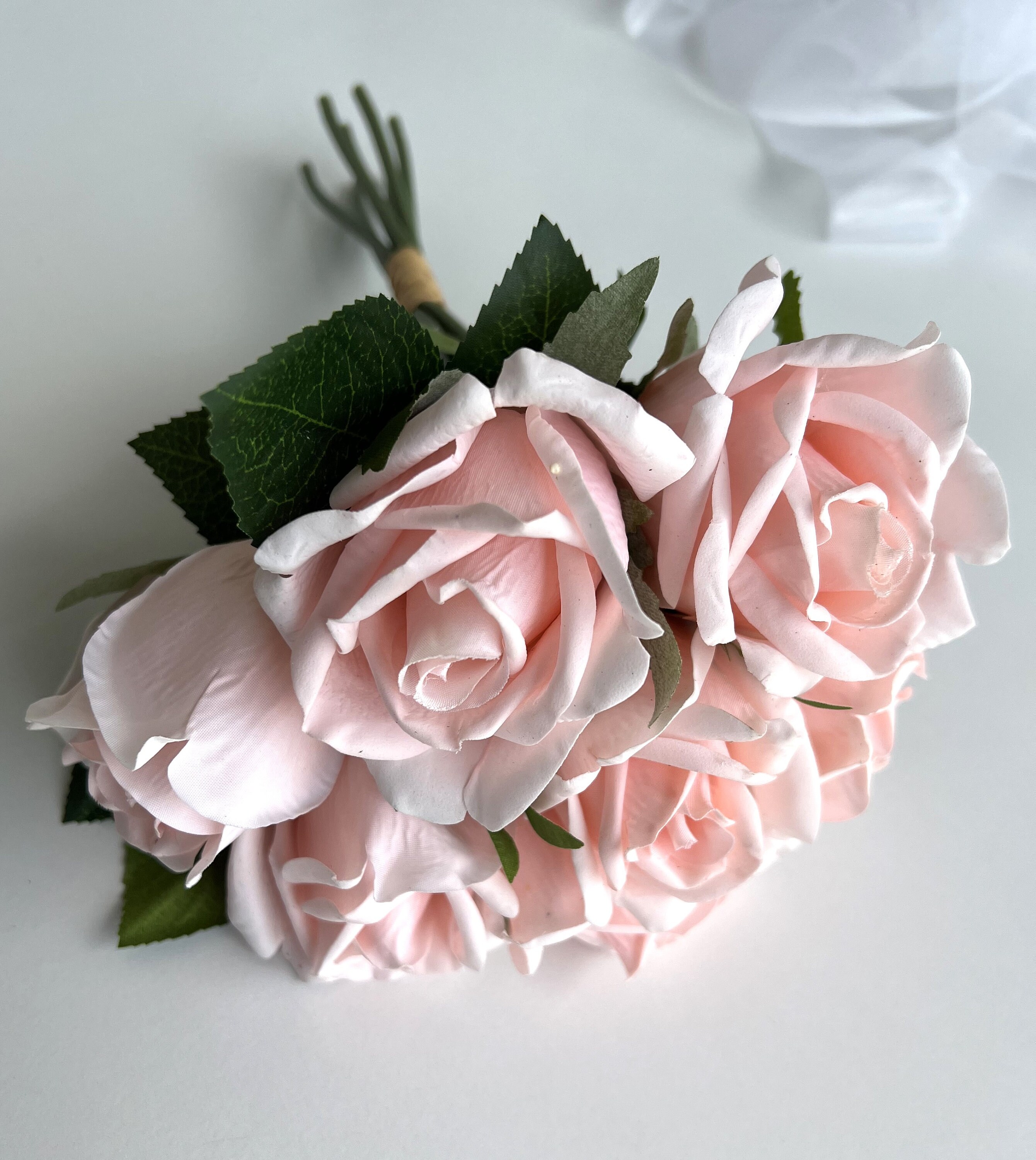 Real Touch Rose Bouquet Flowers DIY Wedding Bouquet Artificial Etsy