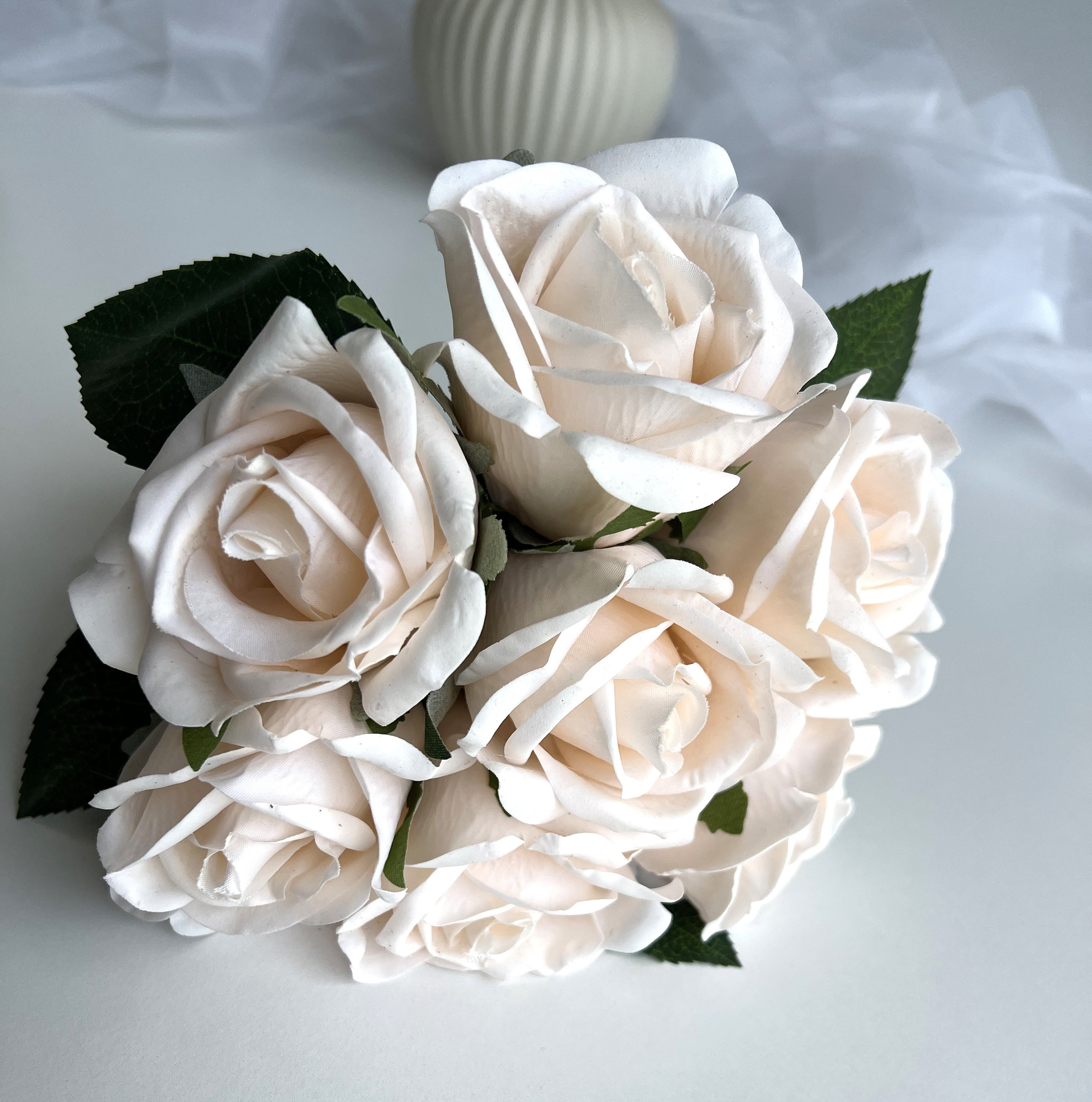 Real Touch Rose Bouquet Flowers DIY Wedding Bouquet Artificial Etsy