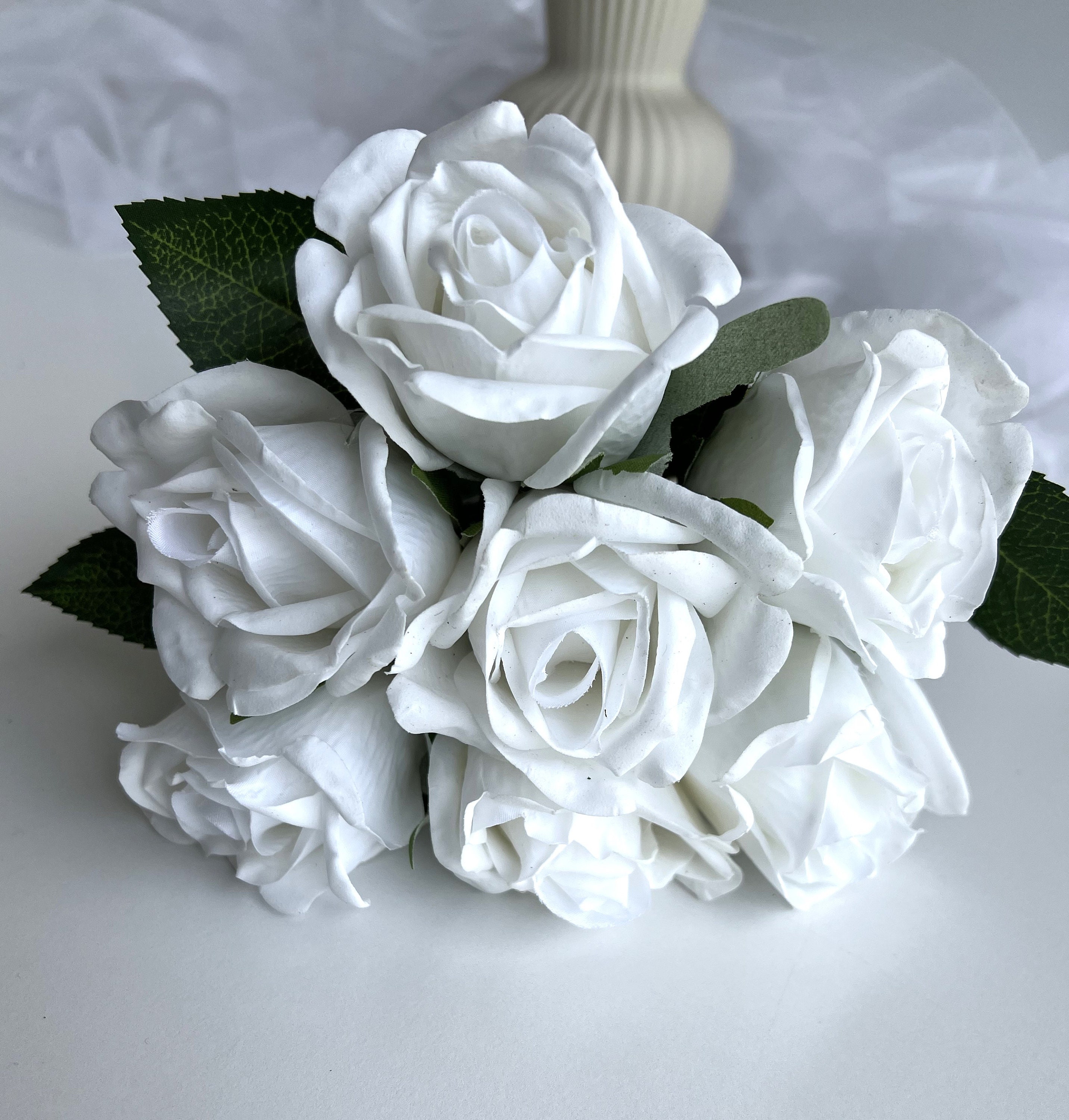 Real Touch Rose Bouquet Flowers DIY Wedding Bouquet Artificial Etsy