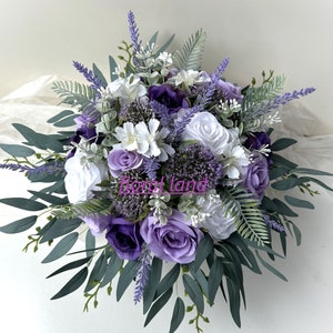 Wedding Bouquet Lavender Bridal Bouquets Purple Lilac White Wedding Flowers Weddings Bouquet Eucalyptus Gum Rustic Buttonhole Purple Bouquet