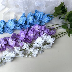 Delphinium Flower Stem Delphinium Flowers Artificial Stock Flowers Cottage Flowers Faux Silk Blue White Purple Delphinium Flower Stem x 1