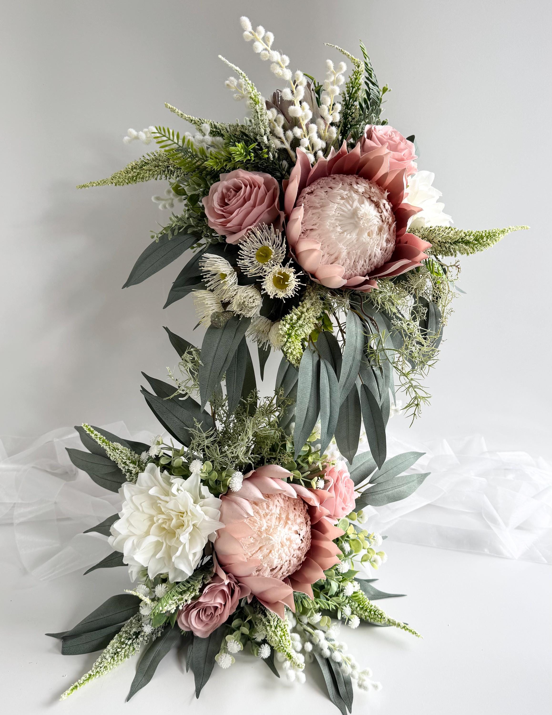 King Protea Wedding Bouquet: Australian Native Silk Flowers