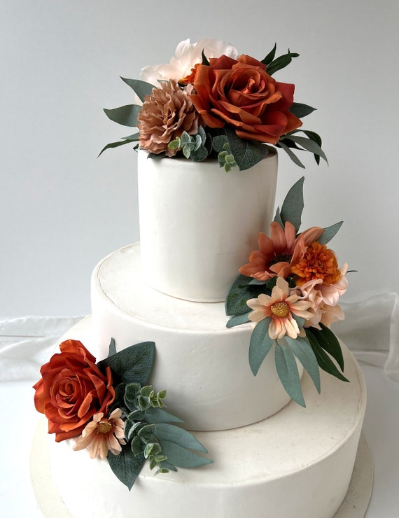 Cake Topper Arrangements Flowers Wedding Cake Decorations Etsy