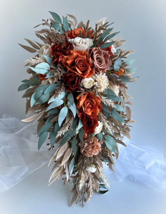 Cascade Wedding Bouquets Bridal Weddings Bouquet Sunset Etsy