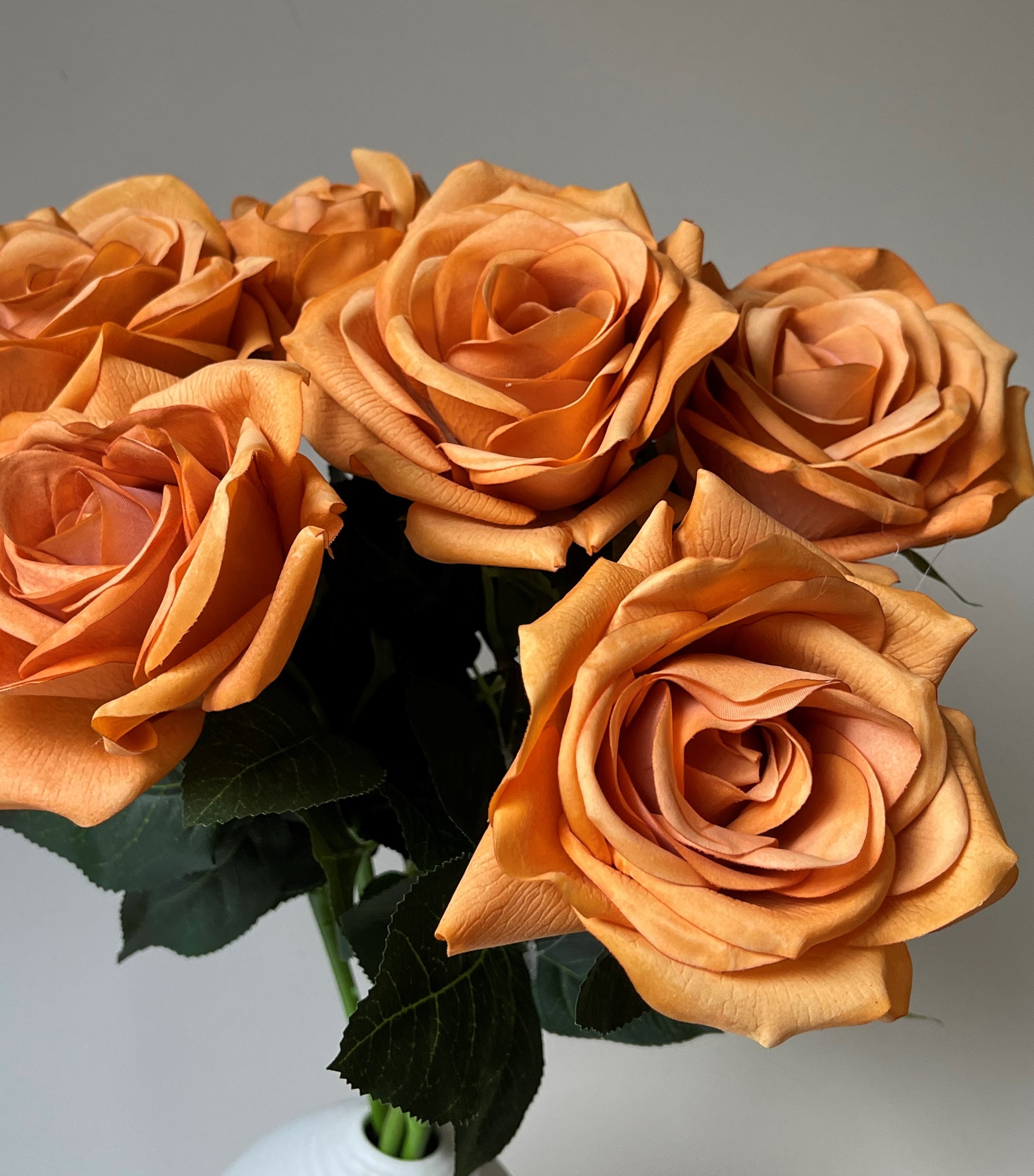 Rust Rose Stem Fresh Touch Burnt Orange Rustic Roses Real Etsy