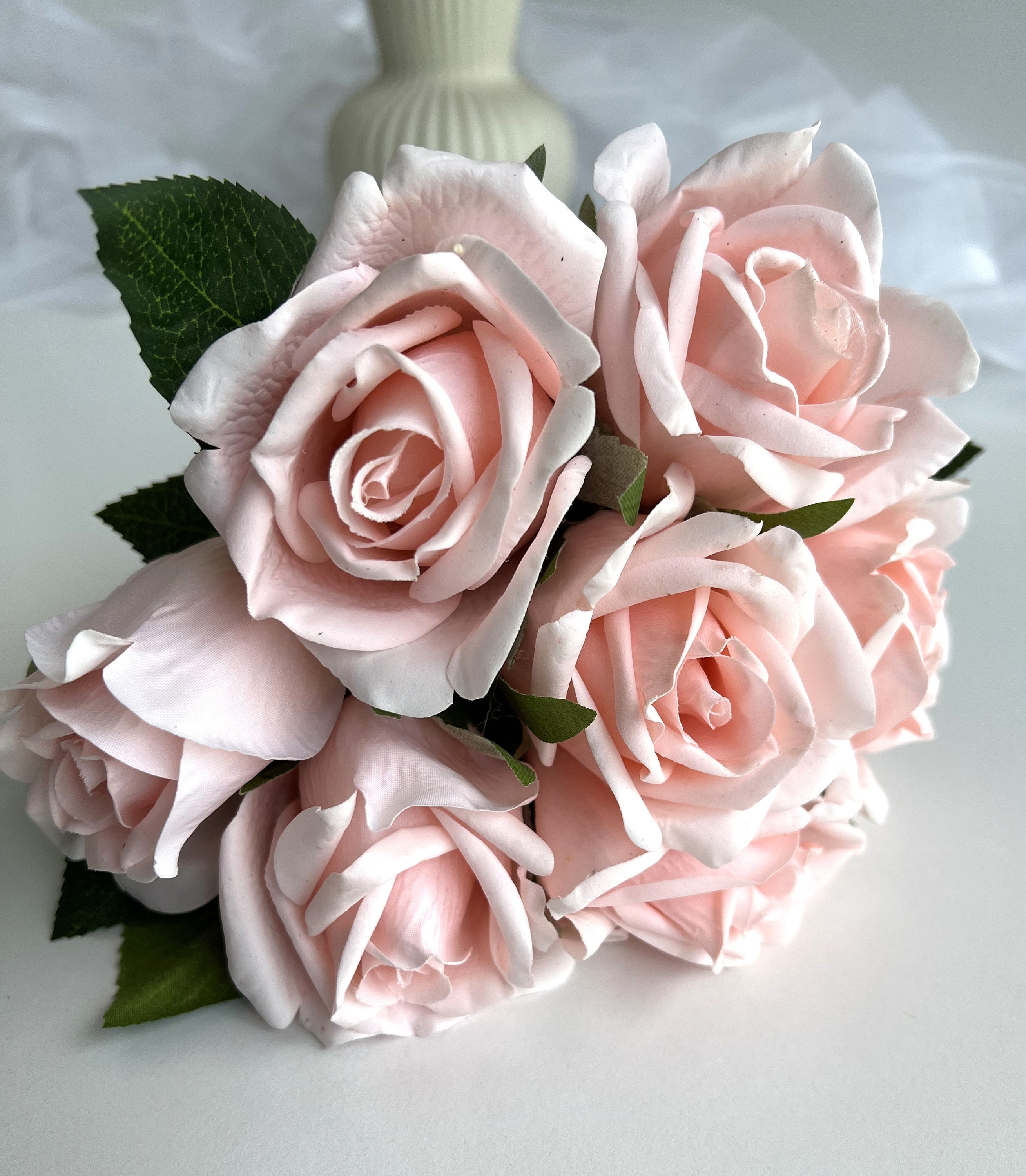 Real Touch Rose Bouquet Flowers DIY Wedding Bouquet Artificial Etsy