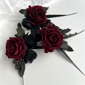 Gothic Rose Witches Bells With Bats and Crystal Confetti 