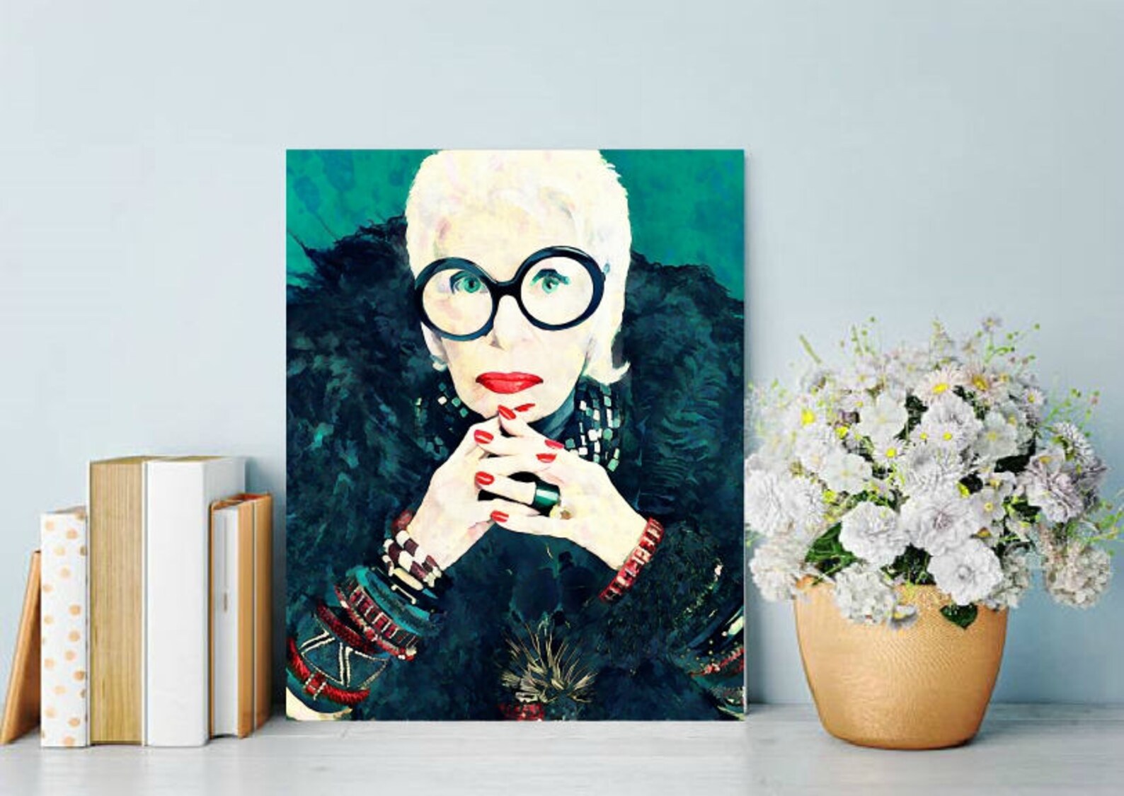 Iris Apfel Art Print or Canvas Wall Art Artwork Gift Etsy