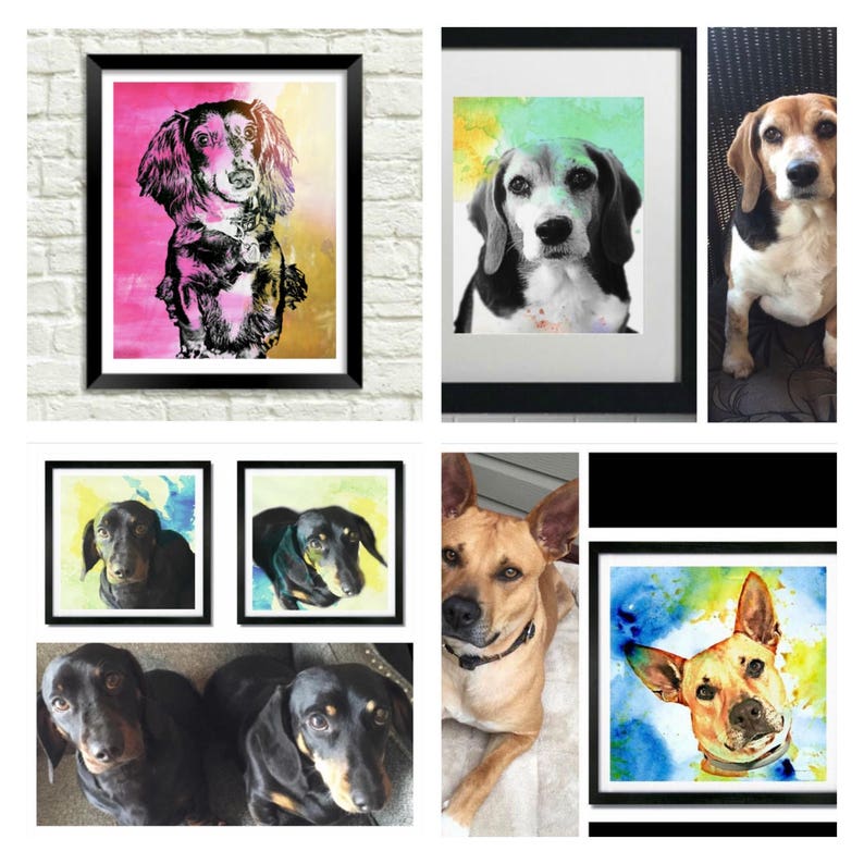 Custom Pet Art on Print or Canvas Memorial Artwork Etsy