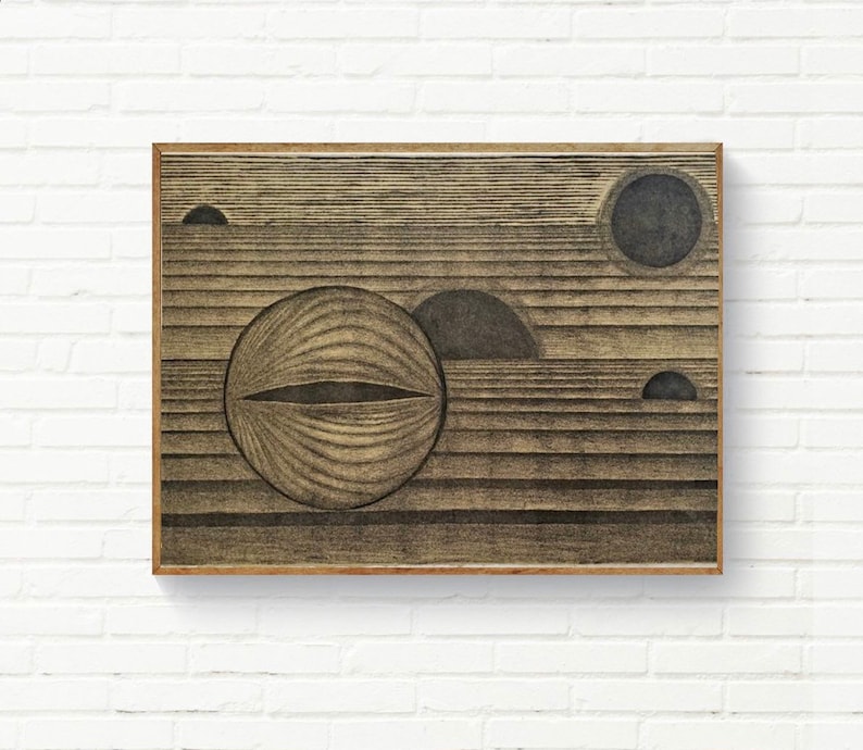 Ominous landscape lithograph