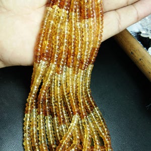 AAA Citrine Rondelle Beads 6mm: Shaded Gemstone Strand