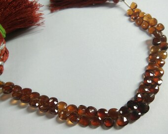 May include: A strand of faceted, teardrop-shaped beads in shades of amber and brown. The beads are strung together, creating a necklace-like appearance. A tassel with red-brown threads and silver accents is visible at the top.