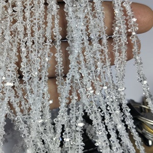 Herkimer Diamant Nugget Perlen: Roher Quarz Kristall Strang (6 inch)