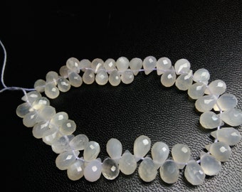 Faceted Teardrop Moonstone Beads - 8" Strand, 6x9 mm