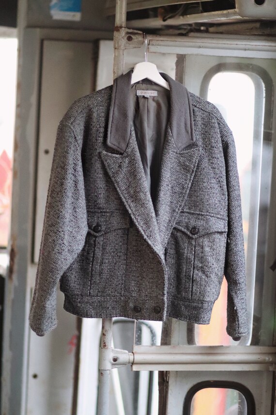 Vintage 60s style grey woolen blazer | woolen jack
