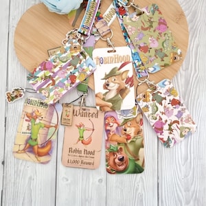 Disney Robin Hood Maid Marian Vintage Disney Lanyard / keychain / lD badge  / Plastic ID name -  lanyard Breakaway safety clip great gift