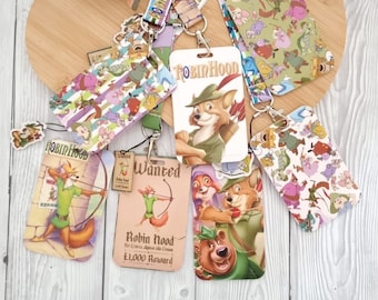 Lanière vintage Disney Robin des Bois Marian Disney / porte-clés / badge lD / nom d'identification en plastique - lanière clip de sécurité Breakaway excellent cadeau