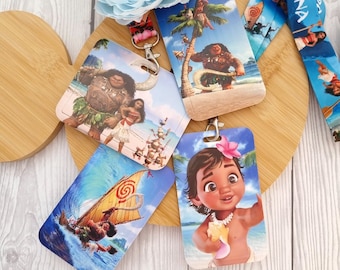 Disney Prinzessin Moana Maui Lanyard / Schlüsselanhänger / Lanyard Badge Halter / Matching Plastic ID Name - Disney Charakter Lanyard Geschenk