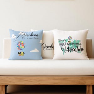 Disney up house inspired quote  &quot; Adventure is out there &quot; cushion cover throw pillow 45 by 45 cm Disney room gift