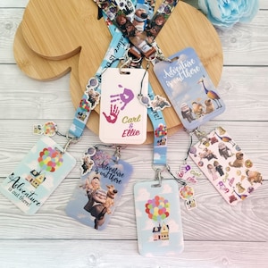 Disney Up balloon house " Adventure is out there " - Disney character lanyard - Id badge lanyard -  Disney holiday pass holder gift Merch