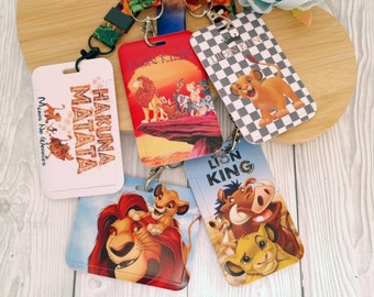 Le roi lion « Hakuna matata » Simba Disney lanière / porte-clés / porte-badge / nom d'identification en plastique assorti - cadeau lanière personnage Disney