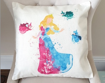 Sleeping beauty princess Aurora Make it .. blue Make it Pink ! fairies fairy Flora Fauna & Merryweather cushion cover throw pillow 45cm gift