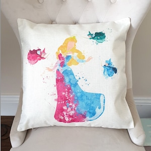 Sleeping beauty princess Aurora Make it .. blue Make it Pink ! fairies fairy Flora Fauna & Merryweather cushion cover throw pillow 45cm gift