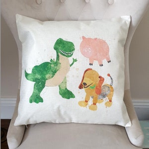 Disney toy story 1 2 3 4 inspired Rex ham slinky cushion cover pillow case 45 by 45 cm  gift