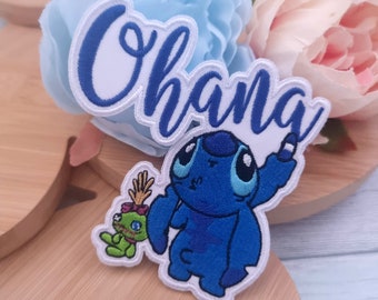 Disney Lilo and Stitch Scrump " Ohana " quote Character Disney patches Embroidered patch / Iron on Patch / Clothes material patch