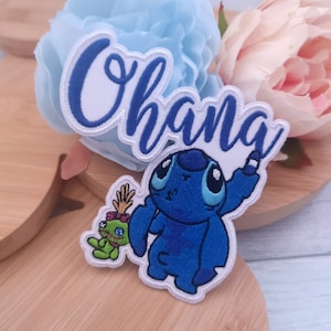 Disney Lilo and Stitch Scrump &quot; Ohana &quot; quote Character Disney patches Embroidered patch / Iron on Patch / Clothes material patch