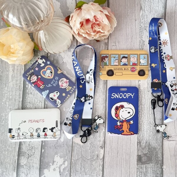 Snoopy Lanyard and Badge Holder - Etsy